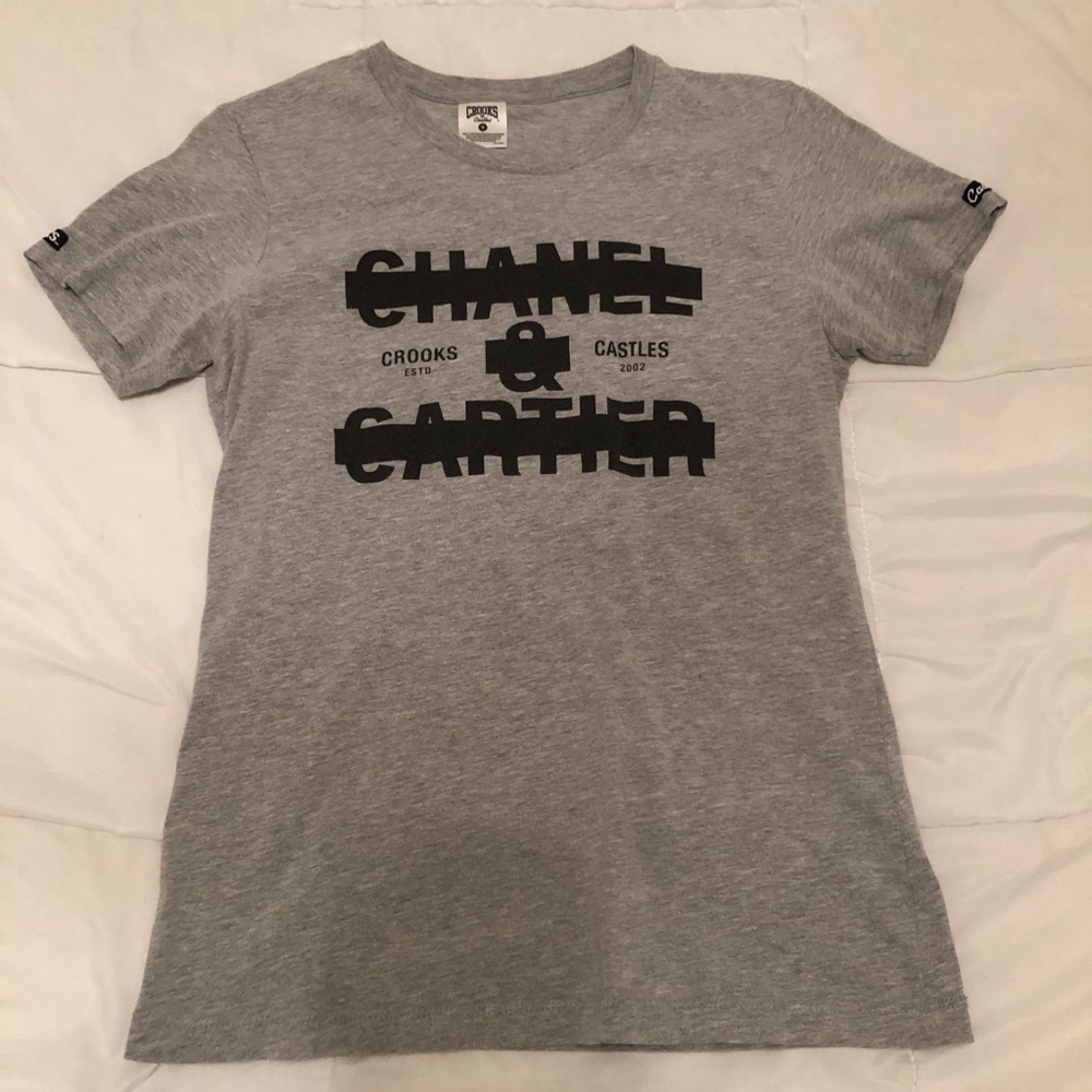 Gray Crooks and Castles Chanel and Cartier tee